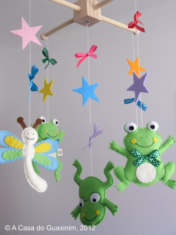 Items similar to Baby Mobile Frogs and Dragonflies on Etsy
