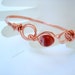 Bracelet - Copper and Carnelian Bangle - Simple Rounds - Free Shipping in the USA