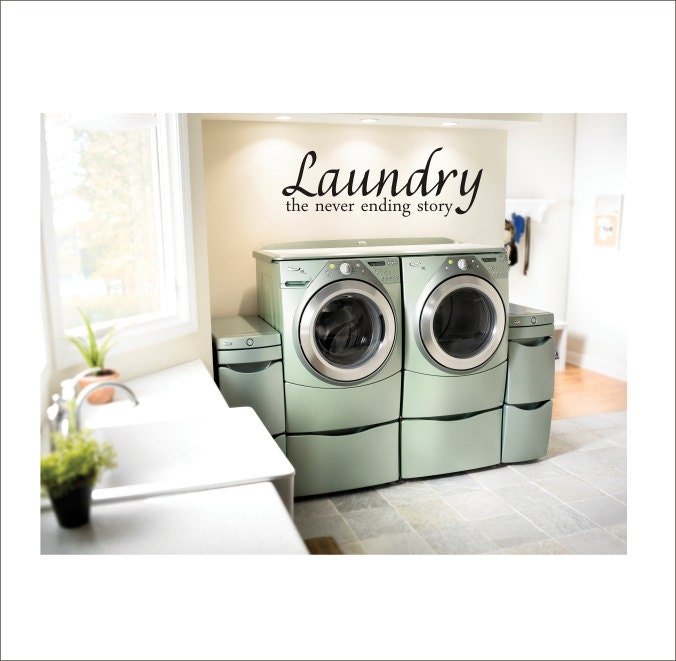 Laundry Room Vinyl Wall Decal Large Vinyl Wall Decor 16x46