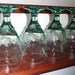 4 LIBBEY ROCK SHARPE Orchard Green Goblets Glasses Stems Embossed Fruit Design Large Water Iced Tea Wine Excellent Condition