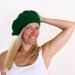 Women beret slouchy chunky tam hat winter fashion, in emerald green, Phoebe Beret, under 25