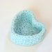Crocheted Heart Shape Basket, Small Storage Bowl perfect Baby Shower Favor or Valentine's Day gift