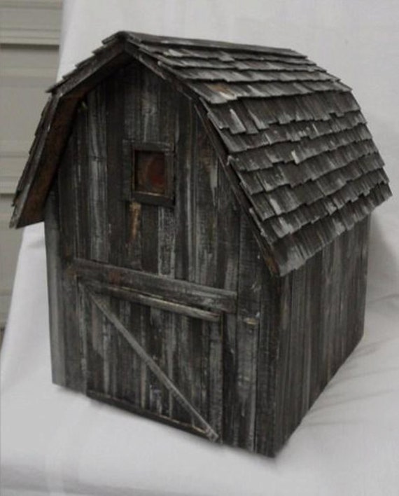 Items similar to Barn birdhouse, rustic birdhouse, old barn, folk art ...