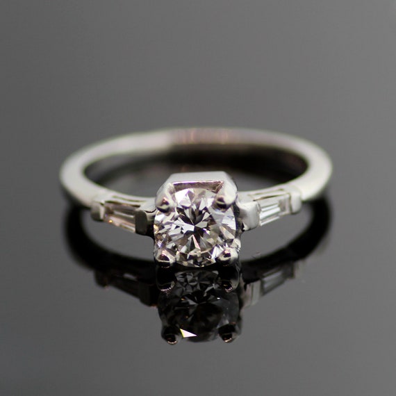 Vintage Diamond Engagement Ring - Platinum and Diamond