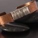 Copper and Sterling Silver Cuff - Hammered Texture - Wire Wrapped - Fall Accessory