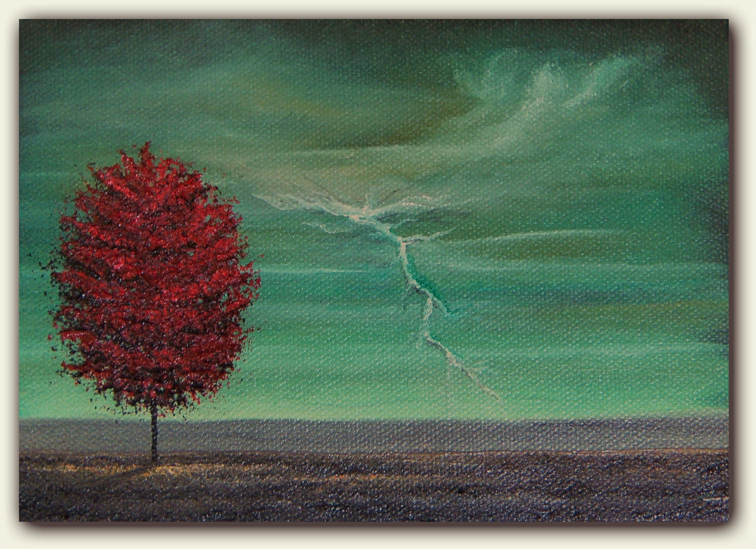 Original Stormy Sky Painting Stormscape Oil Painting with