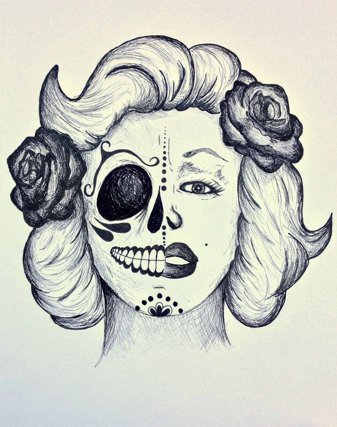 Marilyn Monroe Sugar Skull by BetsyLaRue on Etsy