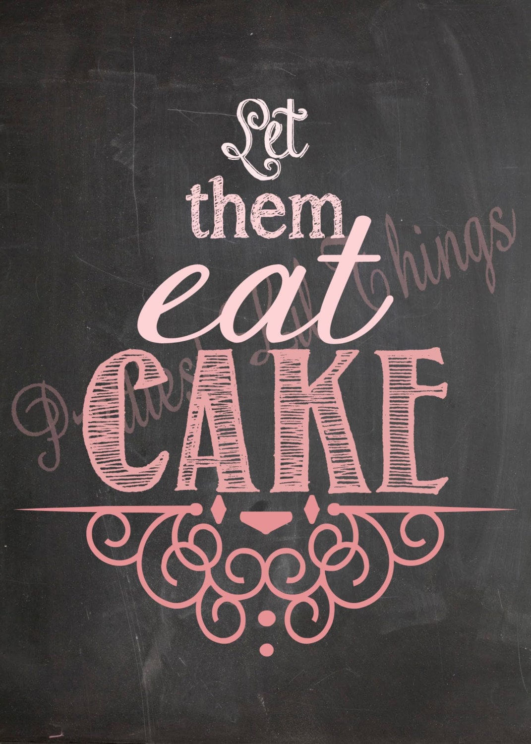 Shabby Chic Vintage Hombre Let Them Eat Cake Table Sign Girls