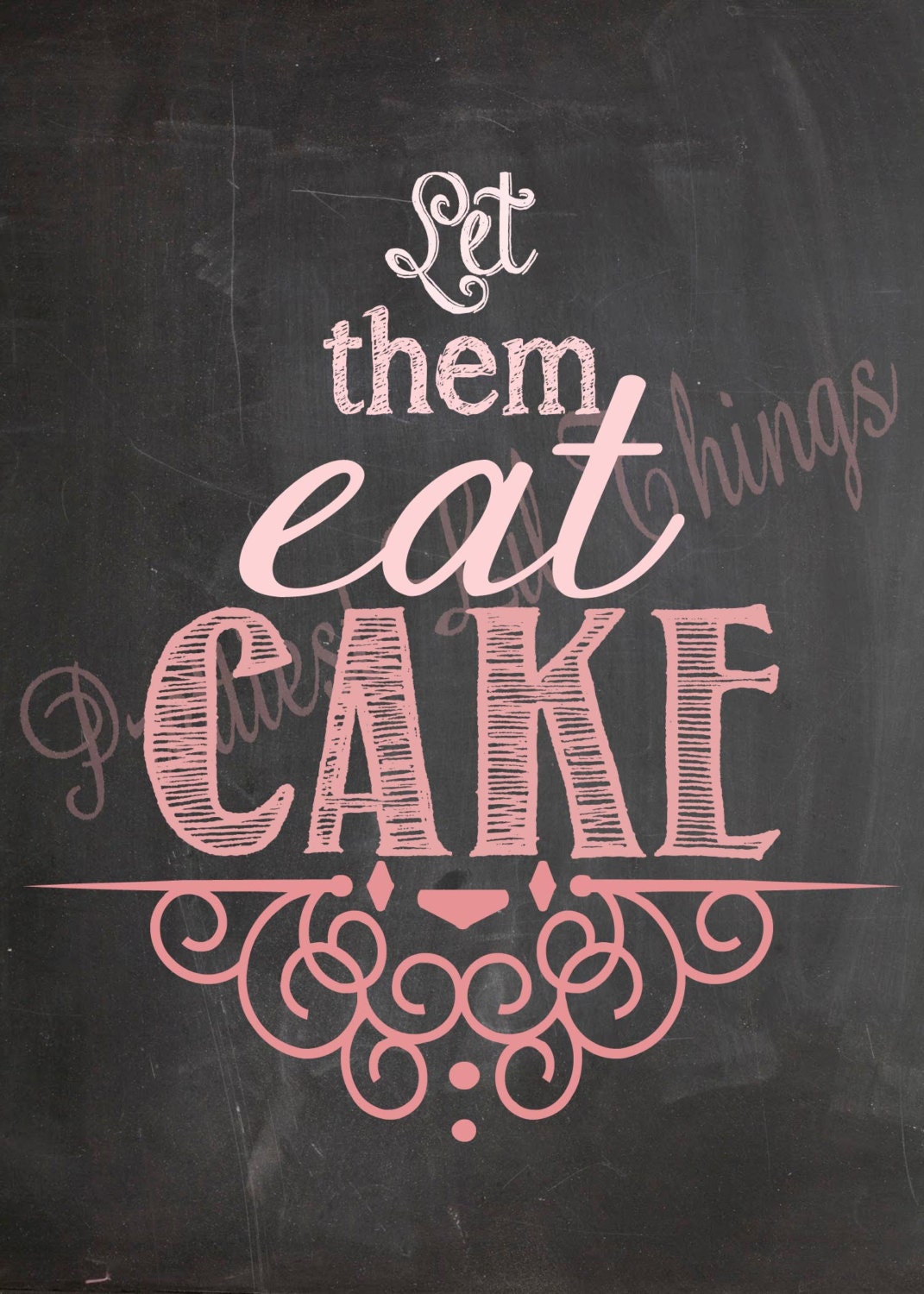 Shabby Chic Vintage Hombre Let Them Eat Cake Table Sign Girls