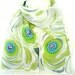 Hand Painted Silk Scarf. Lime, Laurel Green Silk Scarf. Green Blue Scarf. Women Scarf. Peacock Scarf. 8x54 in. (20x137cm). Ready to Ship.