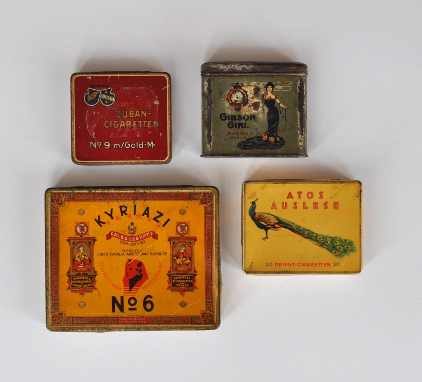 Vintage German Cigarette Advertising Tins. Instant