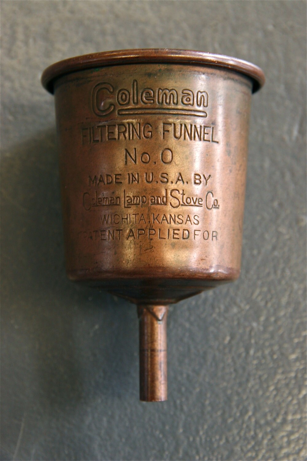Vintage Coleman Size 0 Filtering Funnel Manufactured by the