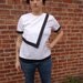 1980s White Blouse with Black Details, Plus Size, 42 Inch Bust