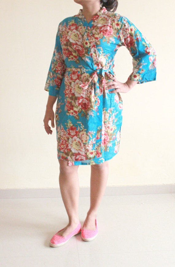 211, floral kimono crossover robe, CUSTOM, Bridesmaids robe, spa robe ...