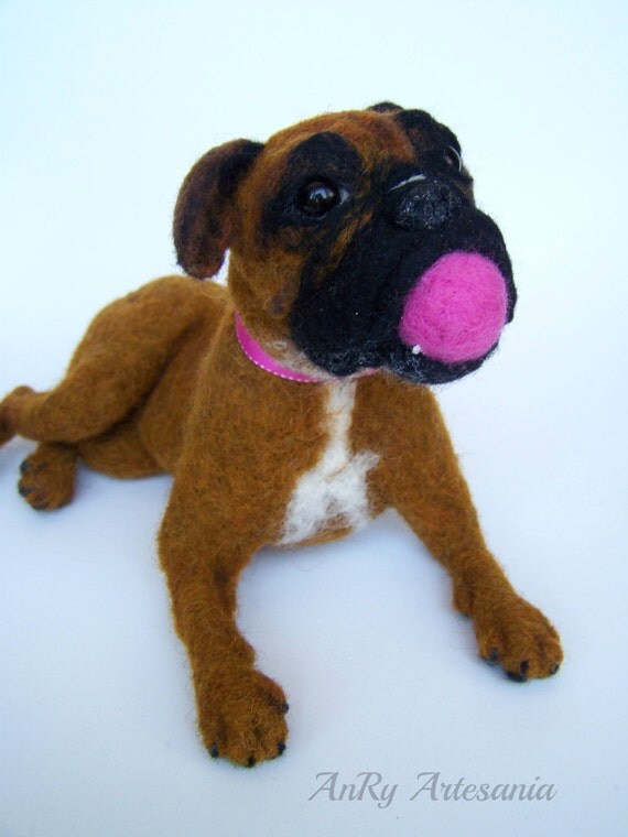 brindle stuffed dog