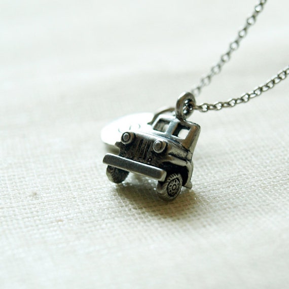 Jeep Car Necklace Jeep necklace Jeep car charm initial