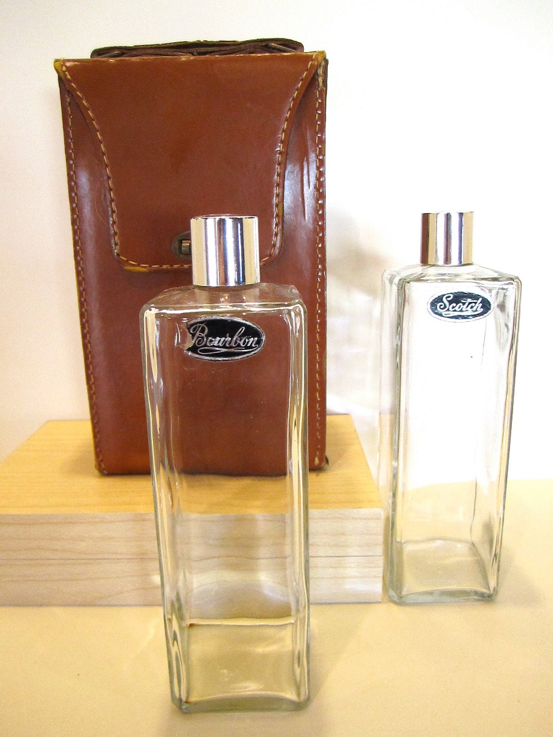 Vintage Liquor Decanter Set with Carrying Case