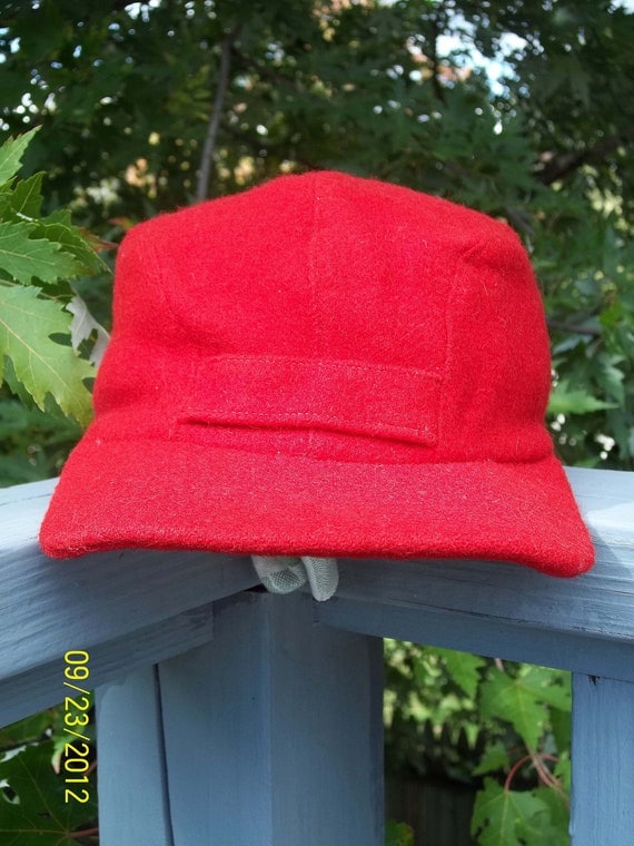 1950's Vintage Red Wool Hunting Hat / Cap Woolrich