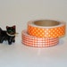 Halloween Fabric Tape Roll 2 Set Orange & White Polka Dots Gingham Deco