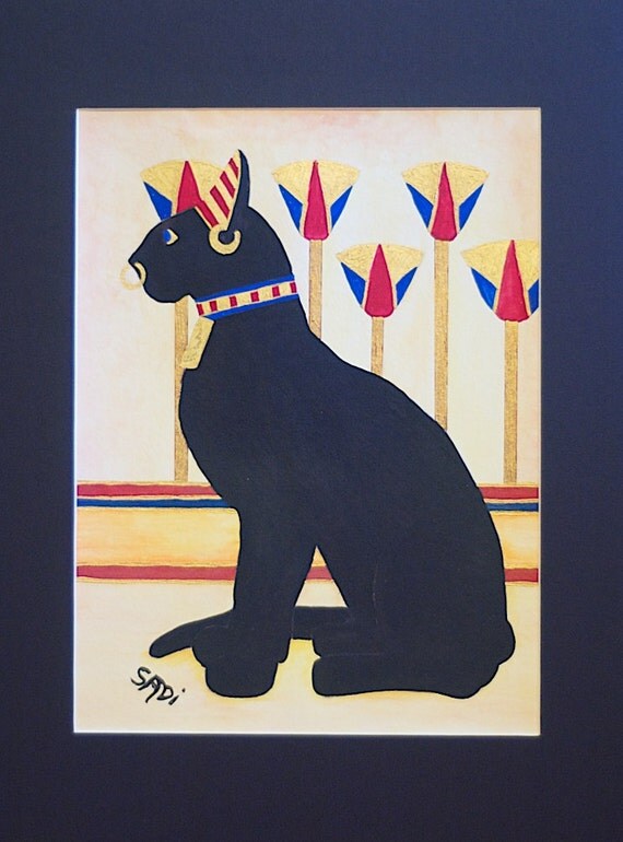 Egyptian Cat by SandisPaintBox on Etsy