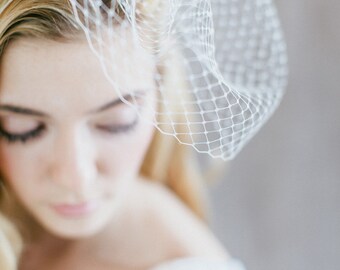 Bridal Veil, Birdcage Wedding, Fascinator - "Aimee"