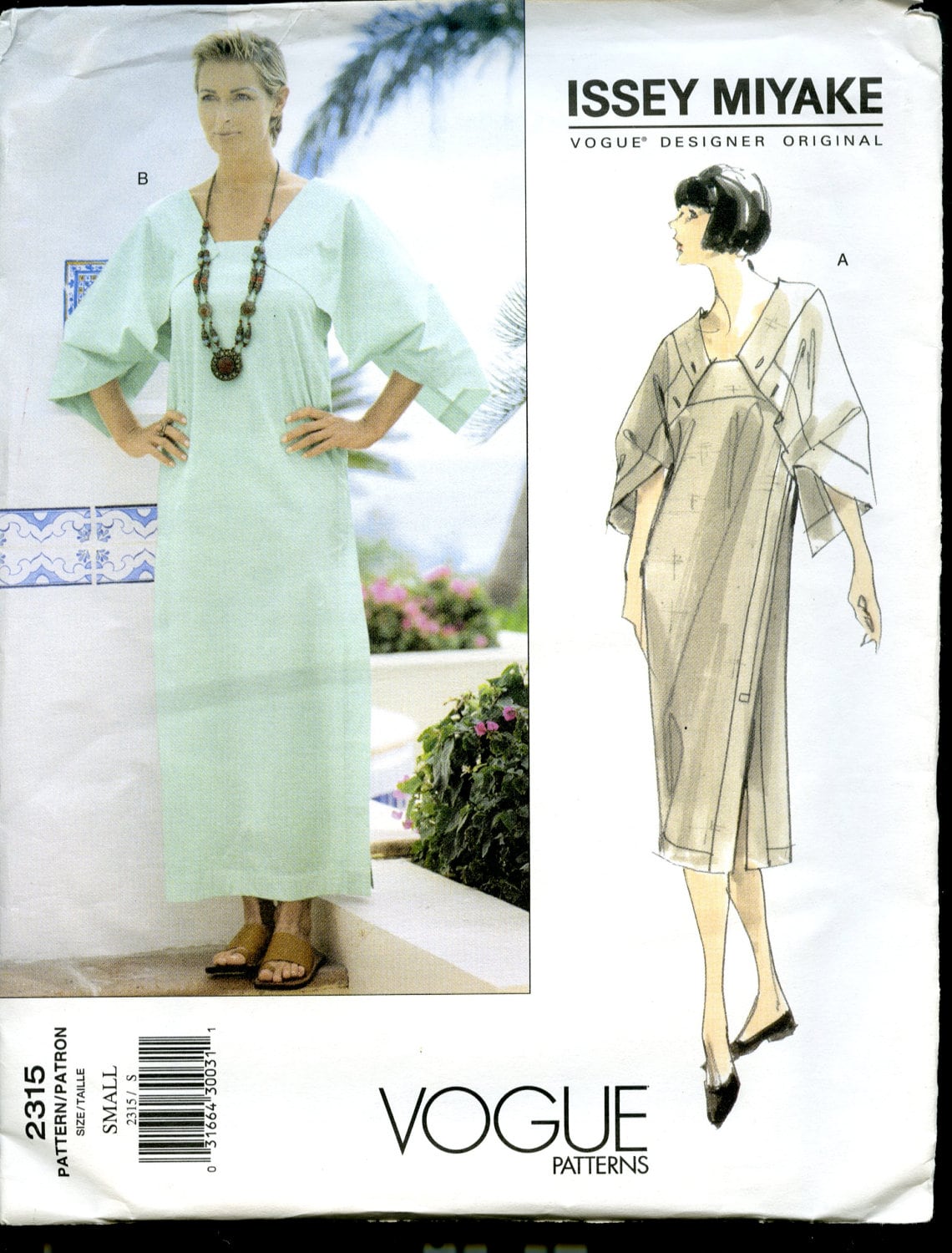 Vogue 2315 Issey Miyake dress pattern factory folds size small