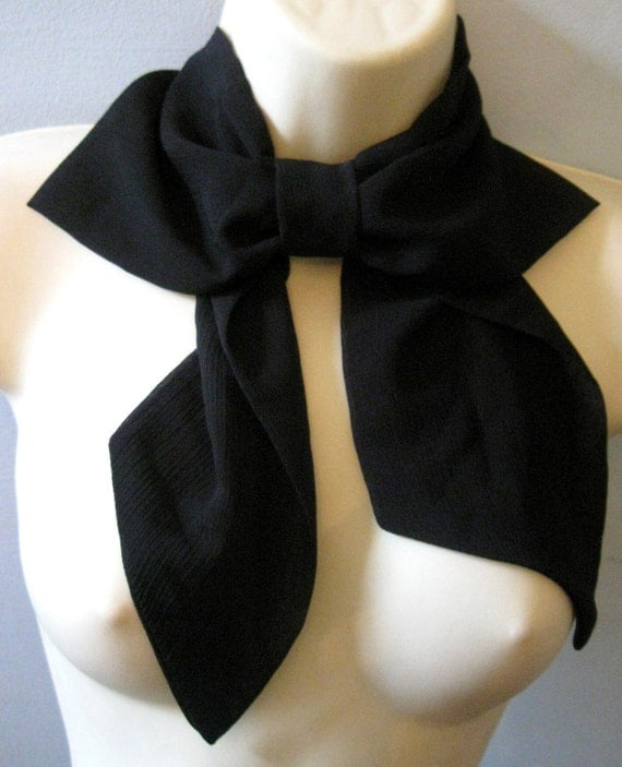 Women Organza Embroidery False Collar Wrap Hollow Out Lace Black Shawl