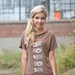 Nina vintage lace jersey top in eco friendly mocha Modal - last one