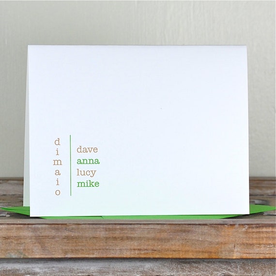 stationery shop names Stationery Names Simple / Personalized Stationary Family Cards / Note