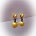 Vintage Dangle Earrings Faux Yellow Pearls