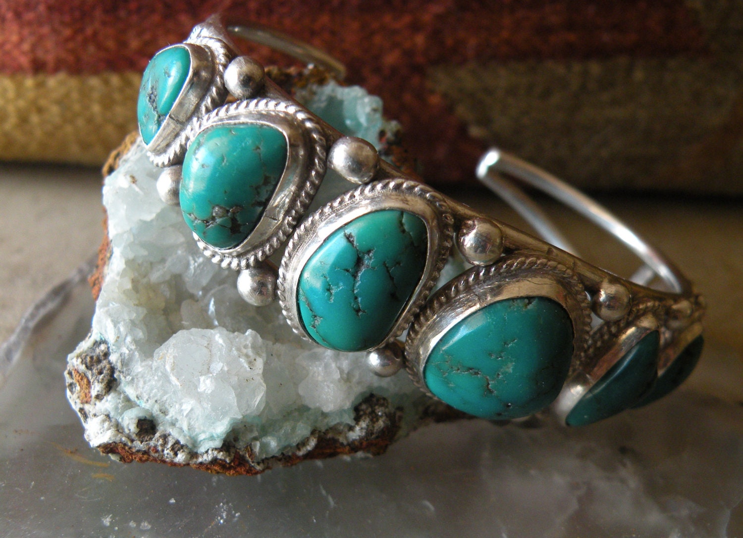 Navajo Turquoise Cuff Vintage New Mexico Jewelry