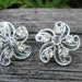 Vintage Crystal Rhinestone Silver tone Flower Earrings, Screw Back Earrings, Non Pierced Earrings