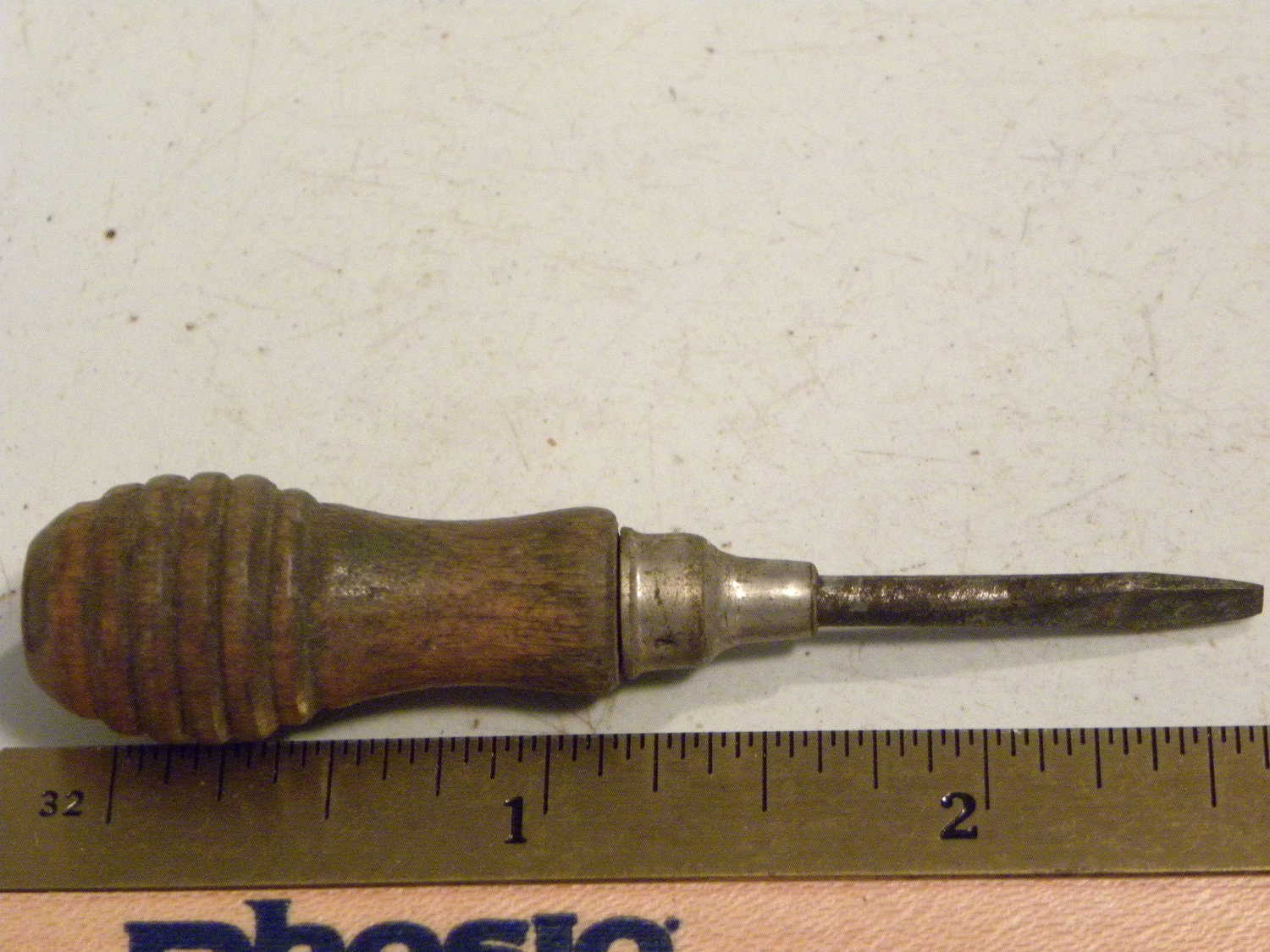 Small Rustic Wooden Handled Flathead Screwdriver
