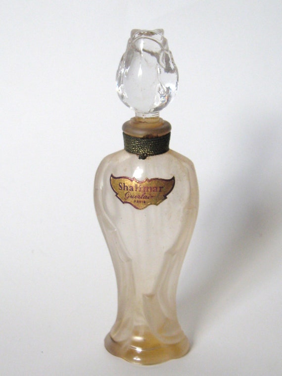 Vintage 1950s GUERLAIN Shalimar PARIS Crystal Glass Rosebud