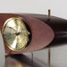 MidCentury Modern Table Clock, Boomerang Clock, Westclox 707 Atomic Era Clock, 1950s Mahogany Wood Clock