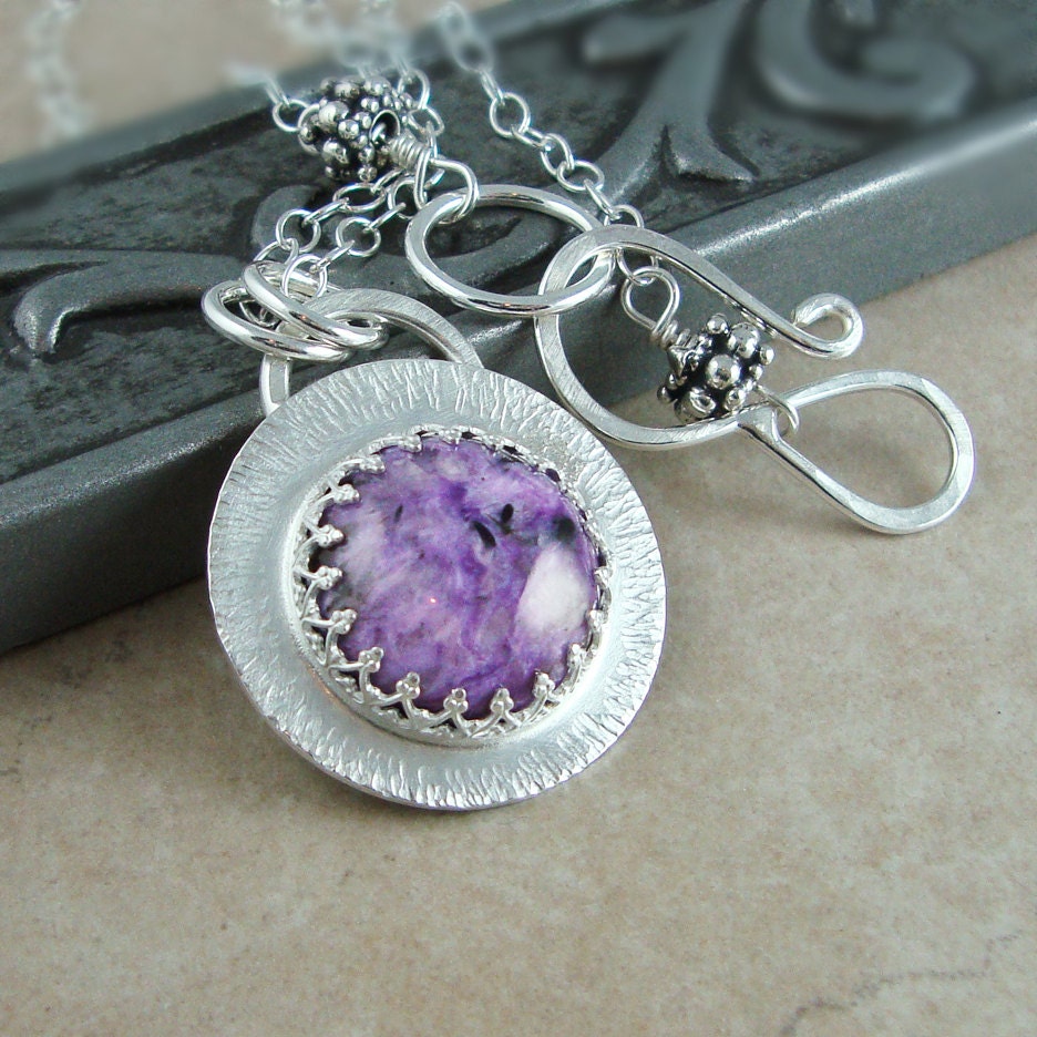 Purple Stone Necklace Purple Charoite & by AmyEstelleMetalworks