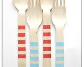 Hand Stamped Wooden Spoons, Striped Ice Cream Wooden Spoons, Disposable Wooden Spoons, 30 Count Il_170x135