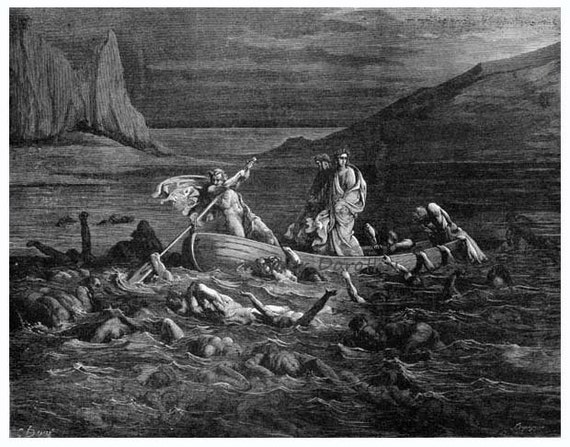 Phlegyas Ferry Dante & Virgil River Styx Inferno Canto 8