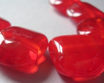 Lampwork Beads Orange Handmade Glass Ericabeads Orange Lollipop Squeezes (6)