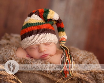 Sweet Baby Hat - Autumn Leaves -Newborn to Six Months, elf hat, newborn photography prop, baby shower, shower gift, baby gift