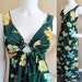 Vintage 1970s FLORAL Empire Waist KEYHOLE Bodice NIGHTGOWN Maxi Dress - Size Small / Medium