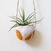 SALE - Home Decor Terracotta hanging ceramic pinch pot planter with orange and white glaze - perfect for air plant, succulent or cactus
