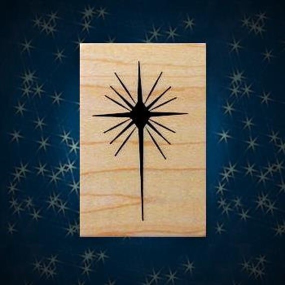 Star of Bethlehem Christmas rubber stamp Christian nativity