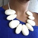 Cream Color Block Statement Necklace - Summer Trend Collection - Bubble Jewelry - beaded Bib - Bubble Statement Necklace - Free USA Shippin