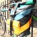 Large Pannier/Messenger Bag Hybrid - Recycled Bike Tubes & Canvas Stripes