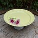 Handmade Cake Stand in Yellow and Milk Glass