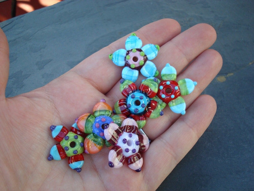 Loribeads Flowers handmade glass lampwork beads