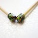 Hand Painted Size US 10 (6mm) Bamboo Knitting Needles 9 inches Tropical Flowers