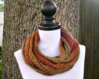 Brown Circle Scarf Infinity Cowl - Earthen - READY TO SHIP
