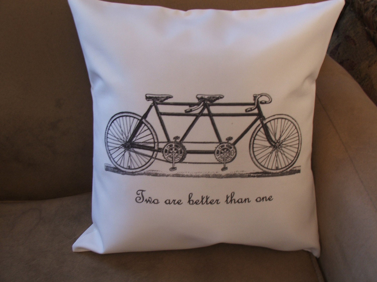tandem Bicycle pillow cover graphic throw pillow cover
